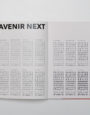 Schriftanalyse der Avenir Next. Mediadesign Hochschule München, Buchgestaltung, Klasse Prof. Sybille Schmitz